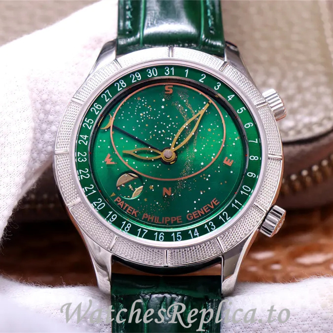 Patek Philippe Replica Complications Leather strap 42MM - WatchesReplica.is