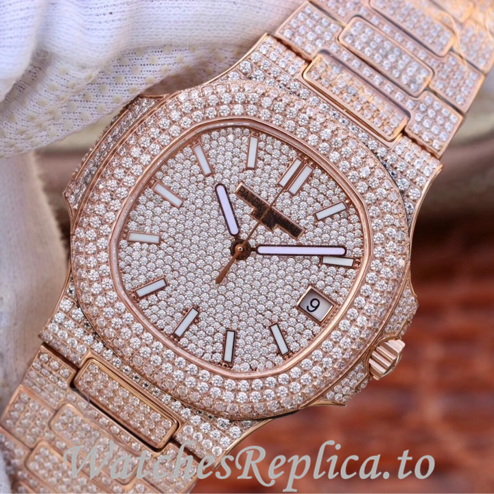 Patek Philippe Replica Nautilus 5719 Rose Gold strap 40MM - WatchesReplica.is