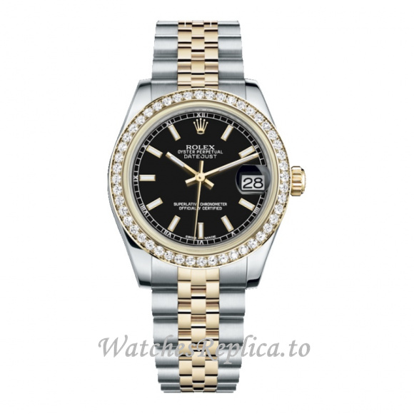 Replica Rolex Datejust m178383-0026 31MM Stainless steel strap Ladies Watch - WatchesReplica.is