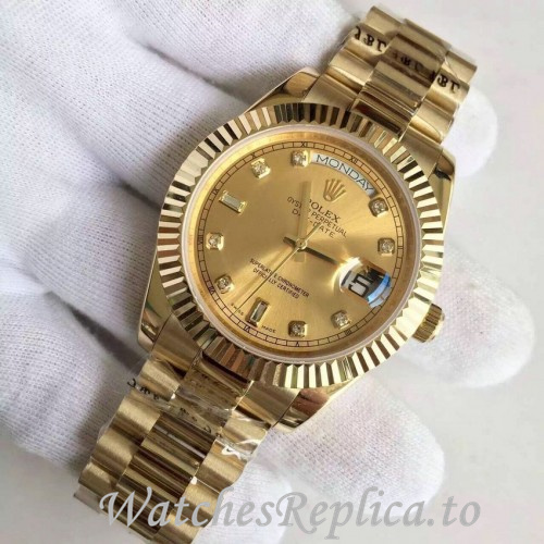 Swiss Rolex Day Date Replica 118238 Stainless steel strap 40MM - WatchesReplica.is