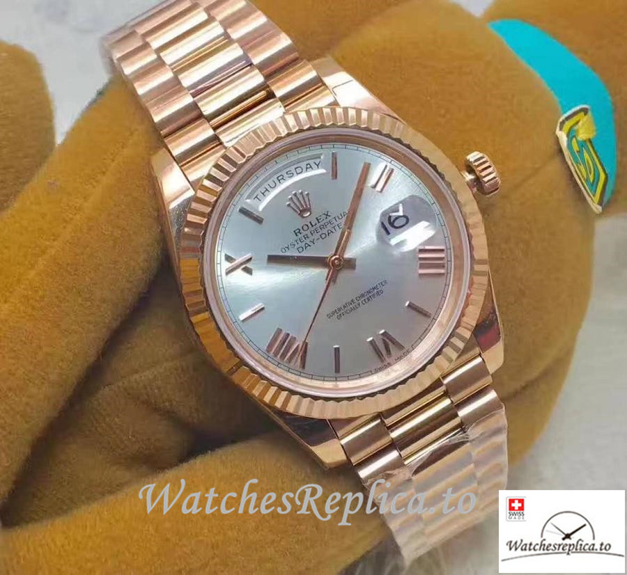 Swiss Rolex Day Date Replica 228235 001 Roman Markers 41MM - WatchesReplica.is