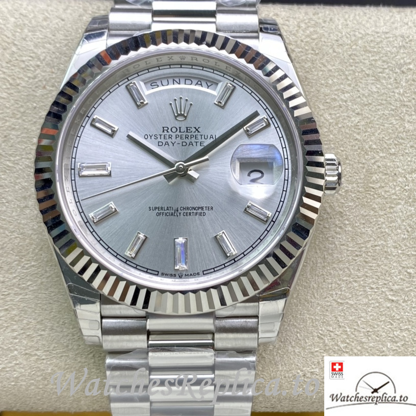Swiss Rolex Day Date Replica 228239 Stainless steel strap 40MM - WatchesReplica.is