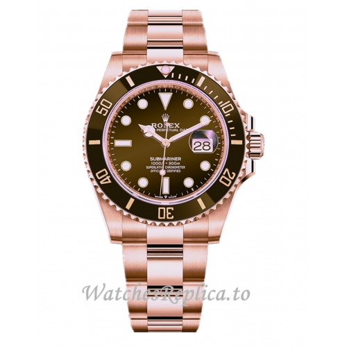 2021 Rolex Submariner Replica Rose Gold 126605CH 41mm - WatchesReplica.is