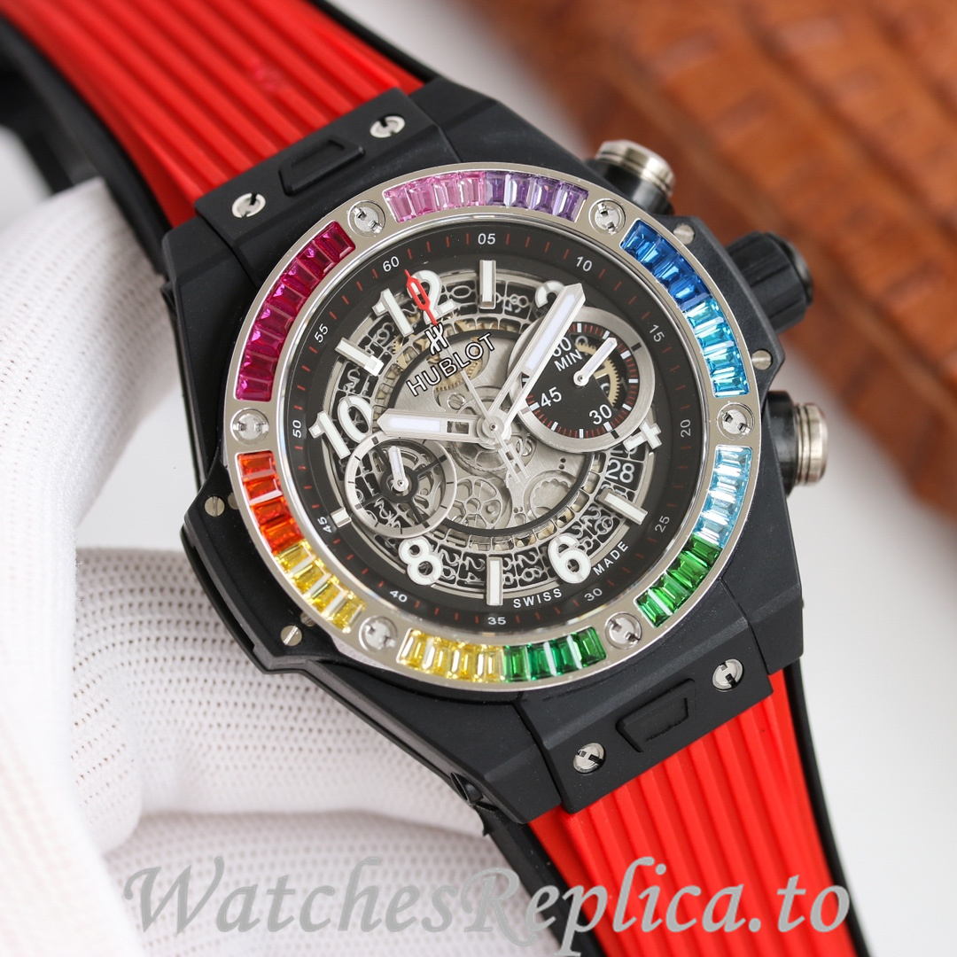 Hublot Replica Big Bang Elemental Material Chronograph v2 Rubber strap 45MM - WatchesReplica.is