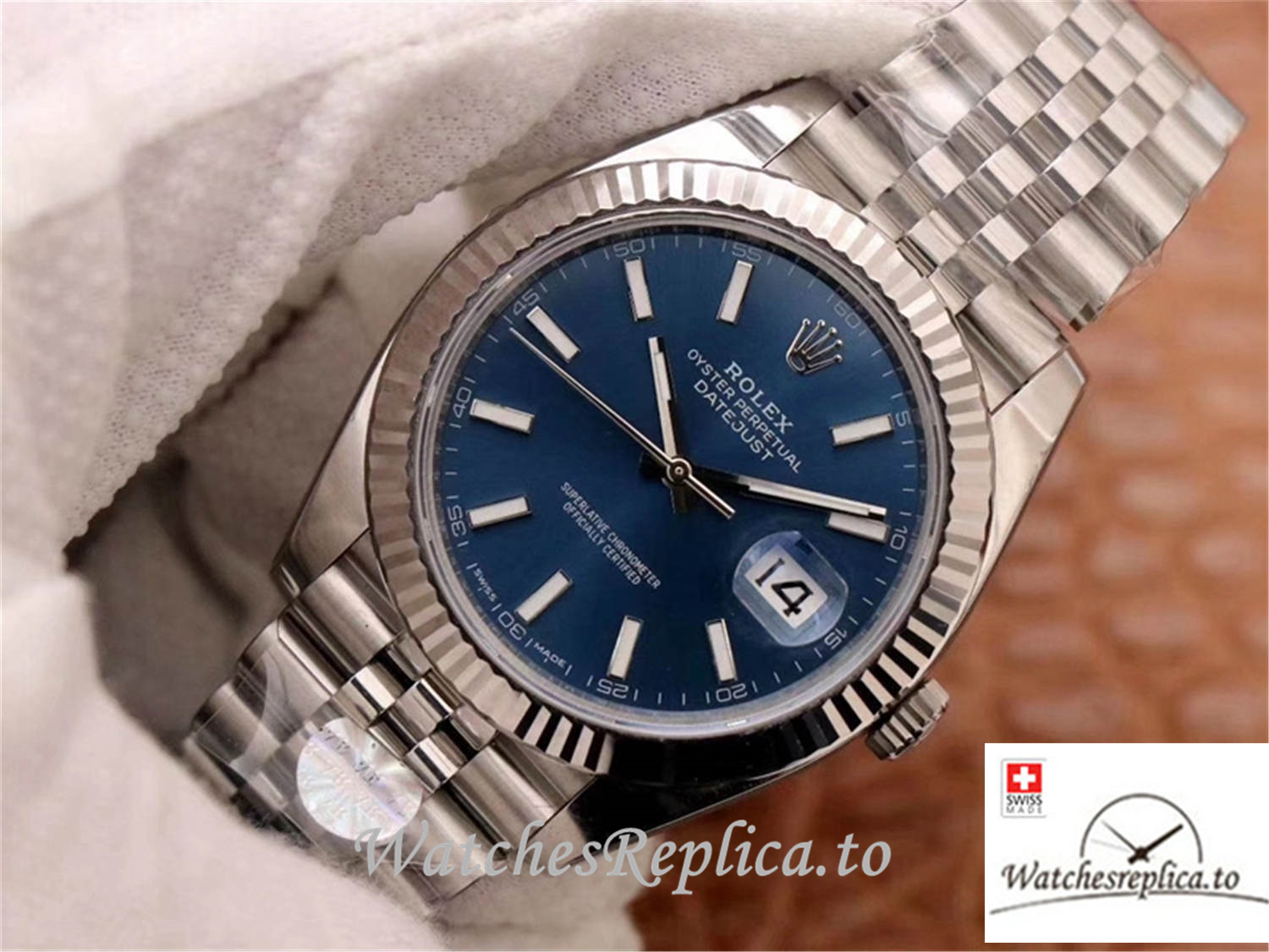 Swiss Rolex Datejust Replica 126334 001 Blue Dial 41MM - WatchesReplica.is