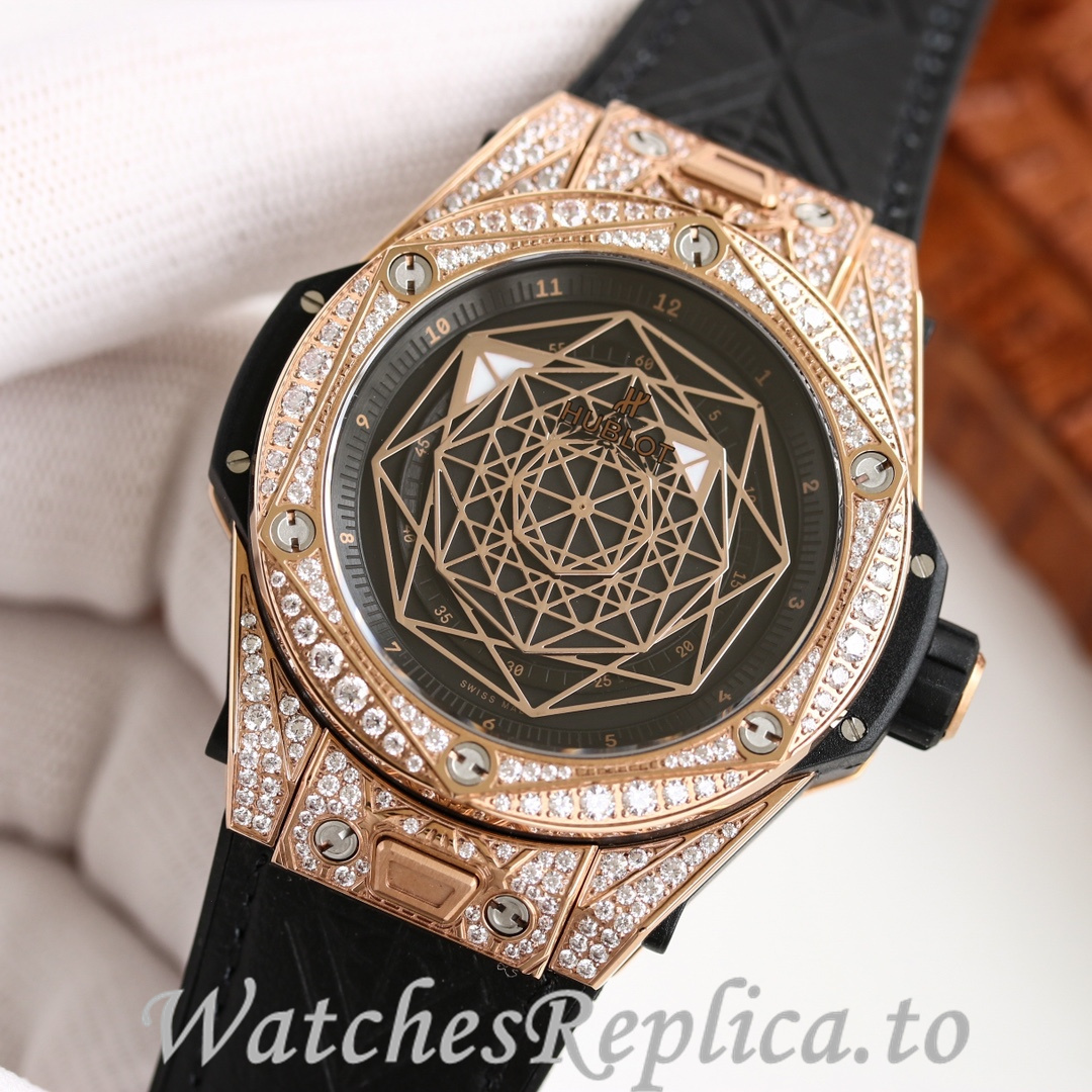 Hublot Replica Big Bang Elemental Material Chronograph v2 Rubber strap 45MM - WatchesReplica.is