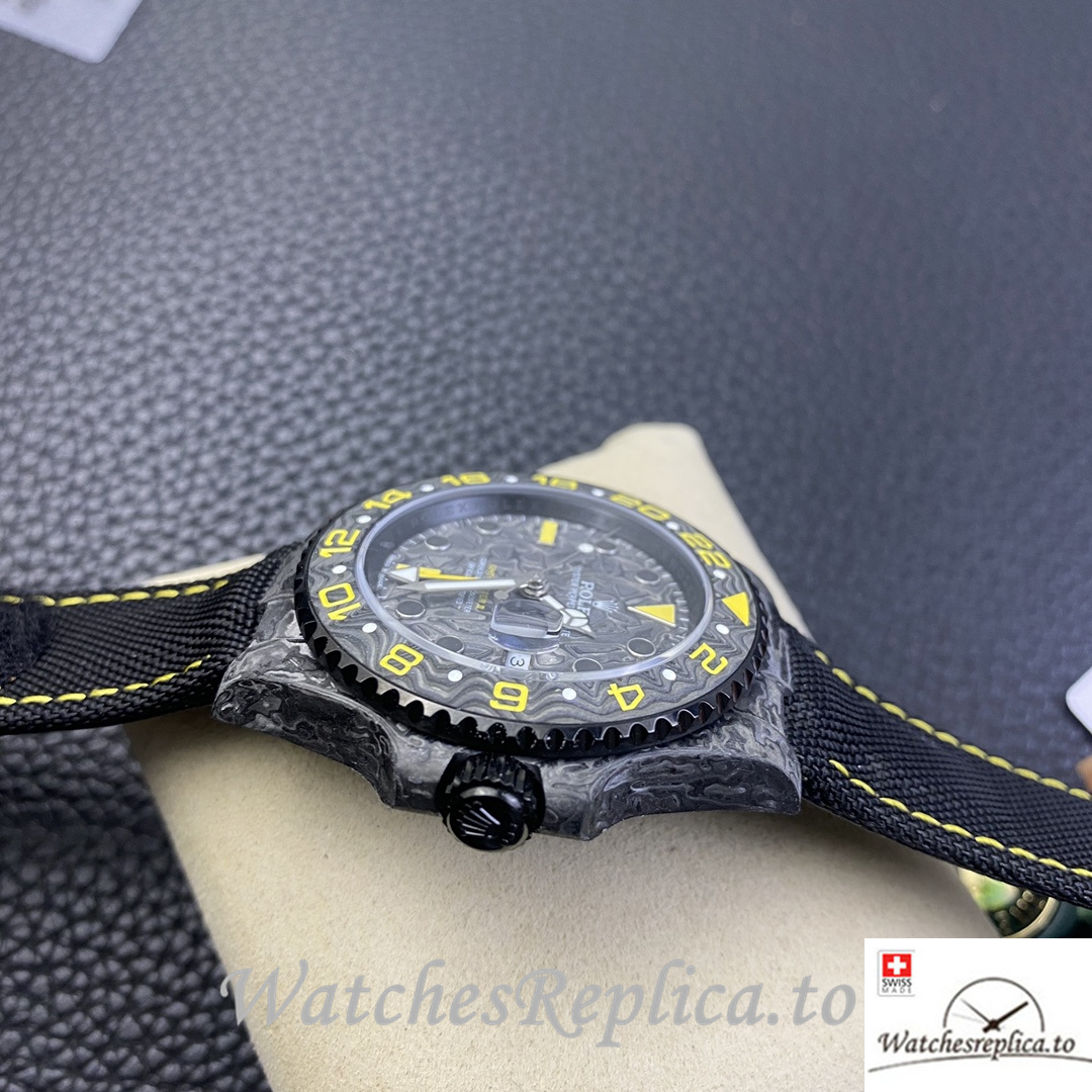 Swiss Rolex GMT Master Electro Carbon Carbon fiber strap 40MM - WatchesReplica.is