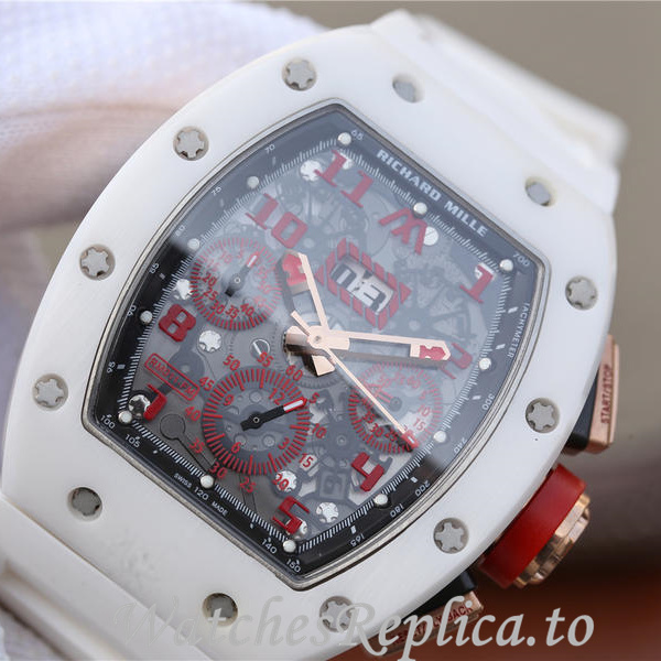 Richard Mille Replica RM011 Rubber strap 50MM - WatchesReplica.is