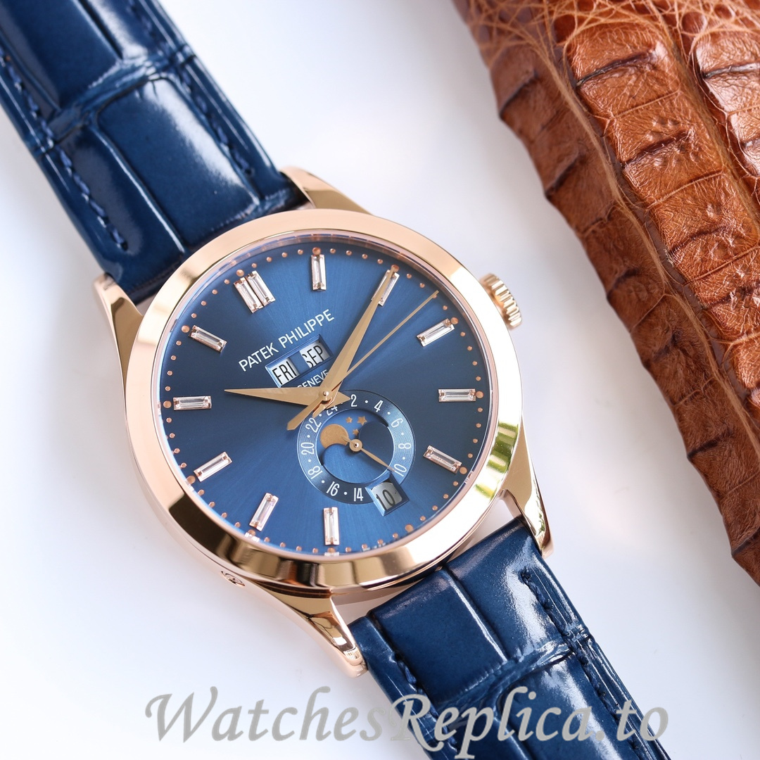 Patek Philippe Replica Complications 5205R Leather strap 38.5MM - WatchesReplica.is
