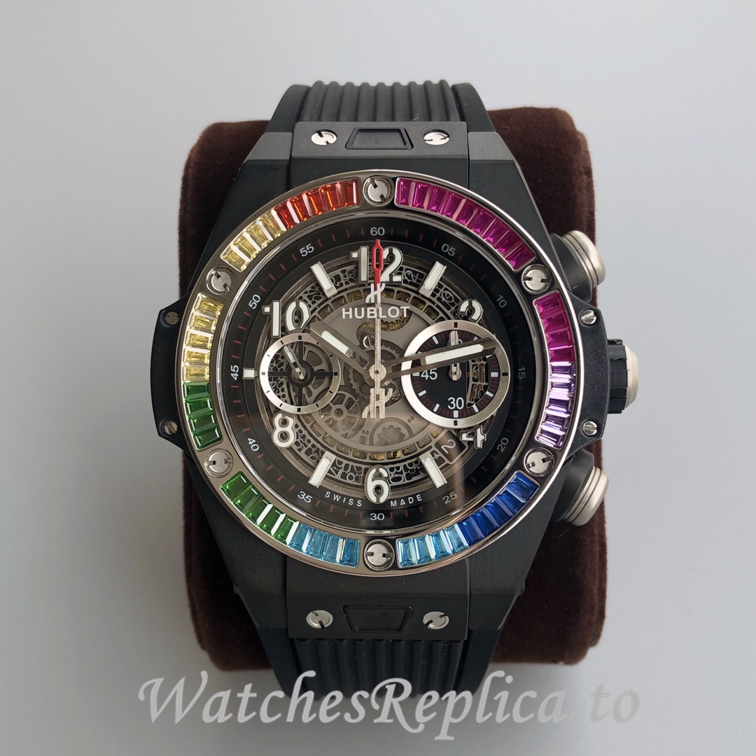 Hublot Replica Big Bang Gypsophila Chronograph v2 Rubber strap 45MM - WatchesReplica.is