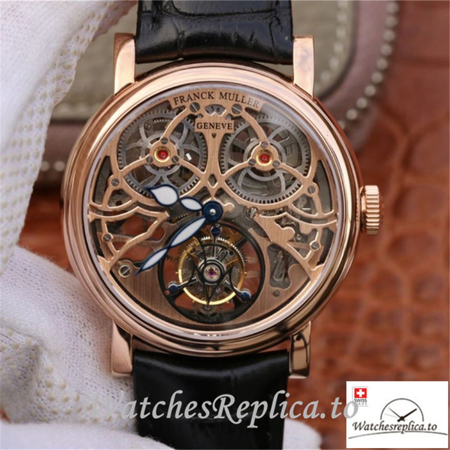 Swiss Franck Muller Giga Tourbillon Replica Black Strap 43.6 MM - WatchesReplica.is