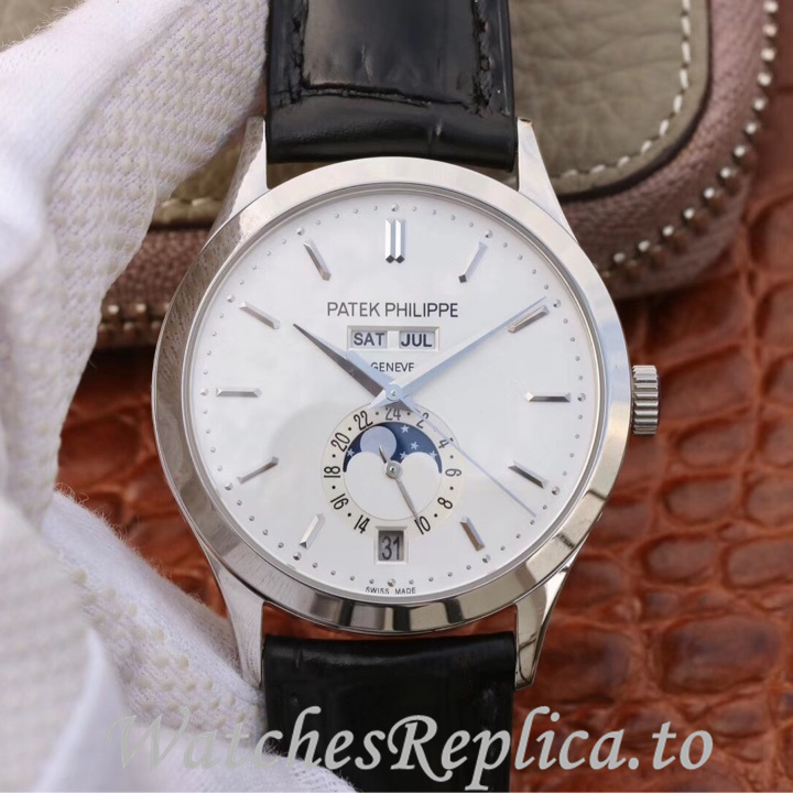 Patek Philippe Replica Complications 5396 Leather strap 38.5MM - WatchesReplica.is