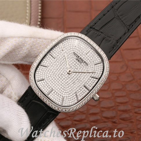 Patek Philippe Replica Golden Ellipse Leather strap 39.5MM - WatchesReplica.is