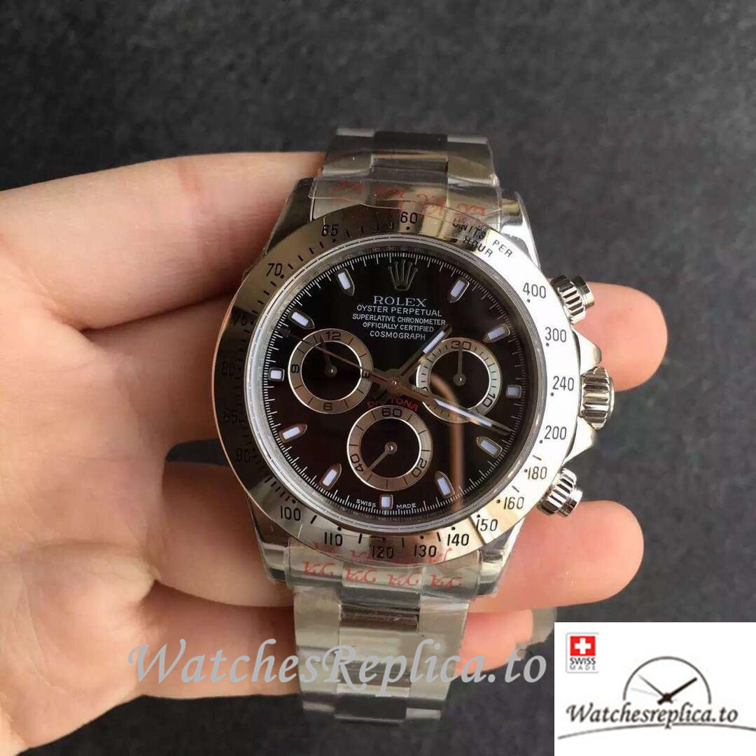 Swiss Rolex Daytona Replica 116520 Stainless steel strap 40MM - WatchesReplica.is
