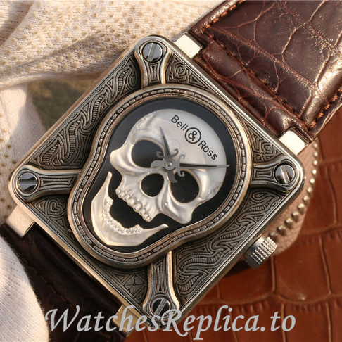 Bell Ross Replica Leather strap 46MM - WatchesReplica.is
