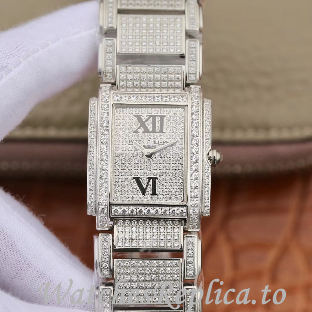 Patek Philippe Replica Twenty-4 White Gold strap 30MM - WatchesReplica.is
