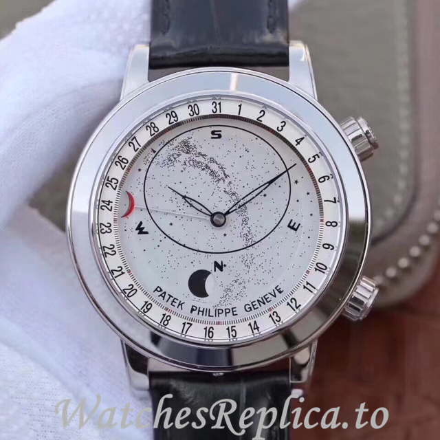 Patek Philippe Replica Complications 6102 Leather strap 44MM - WatchesReplica.is