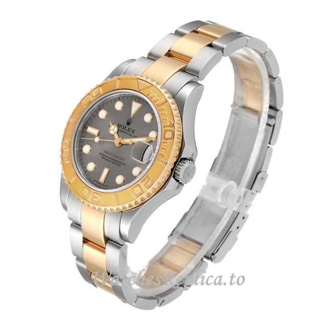 Replica Rolex Yacht-Master 168623 PL 35MM Stainless steel strap Mens Watch - WatchesReplica.is