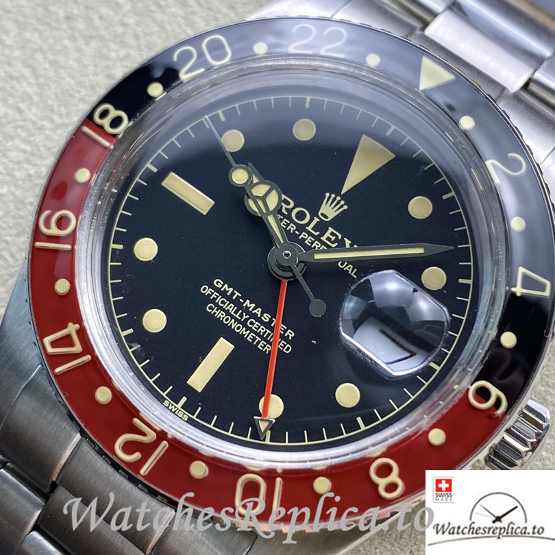 Swiss Rolex GMT Master 16710 Replica Stainless steel strap 40MM - WatchesReplica.is