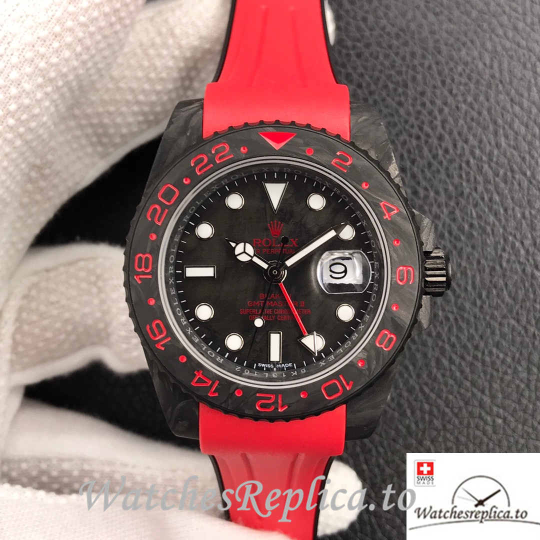 Swiss Rolex GMT-Master Replica Rubber strap 40MM - WatchesReplica.is
