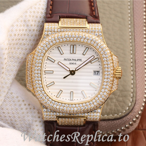 Patek Philippe Replica Nautilus 5719 Leather strap 40MM - WatchesReplica.is