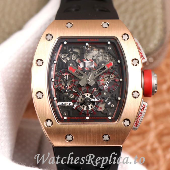 Richard Mille Replica RM011 Rubber strap 50MM - WatchesReplica.is