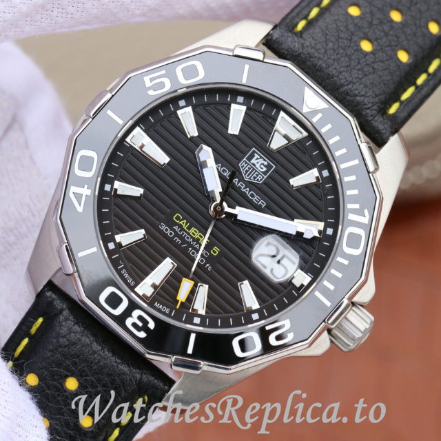 Tag Heuer Replica Aquaracer Leather strap 43MM - WatchesReplica.is