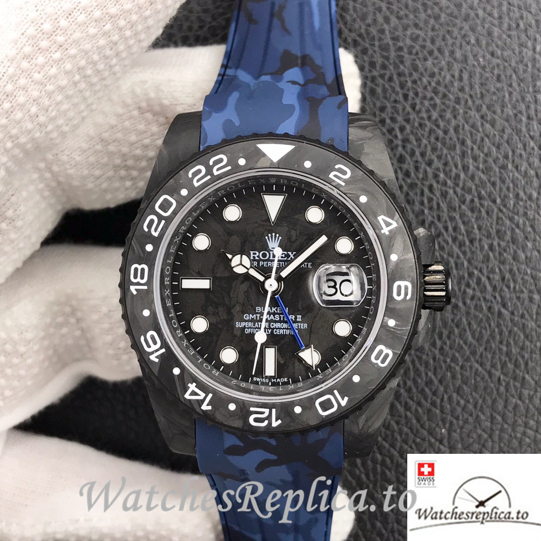 Swiss Rolex GMT-Master Replica Rubber strap 40MM - WatchesReplica.is