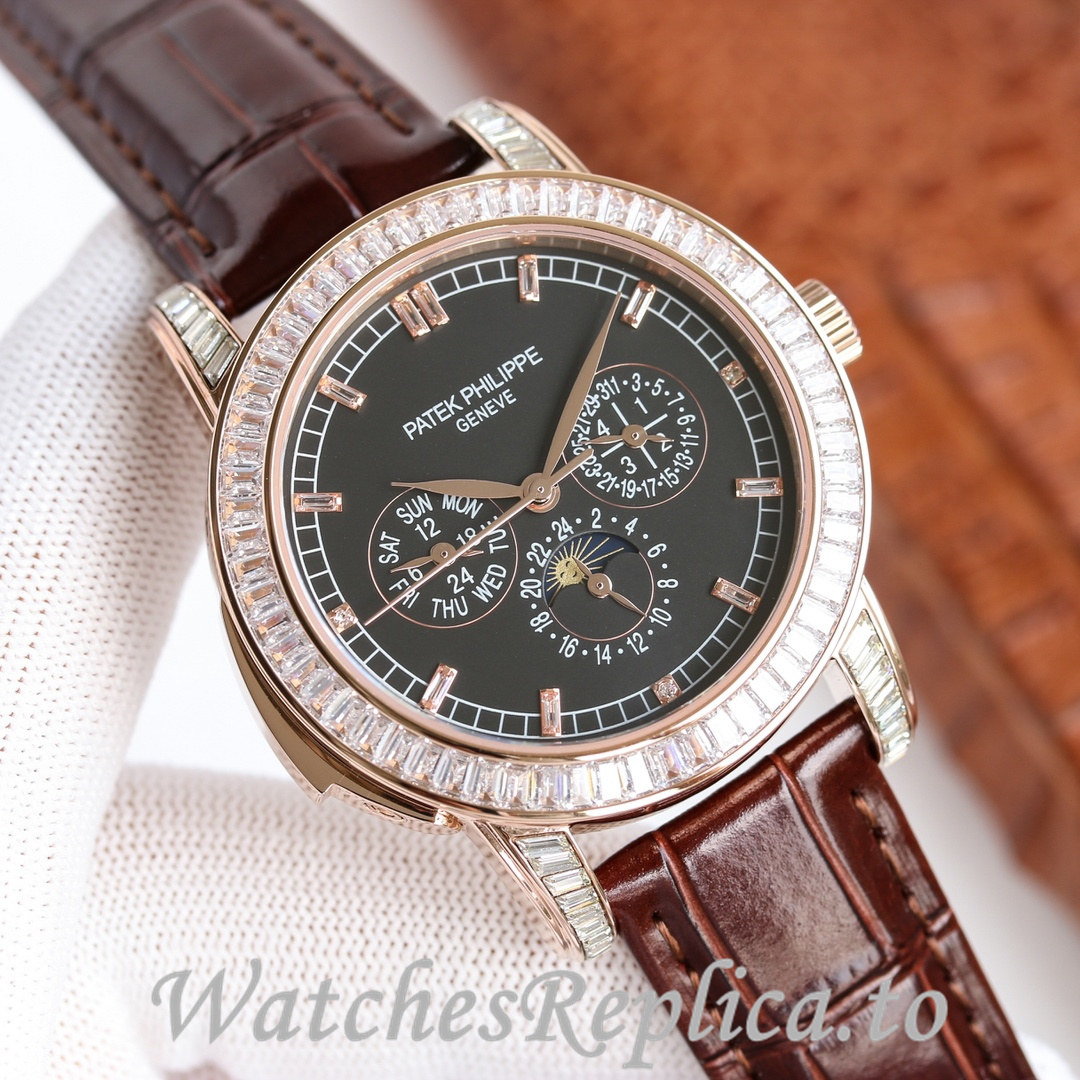 Patek Philippe Replica Complications 5073P Leather strap 42MM - WatchesReplica.is