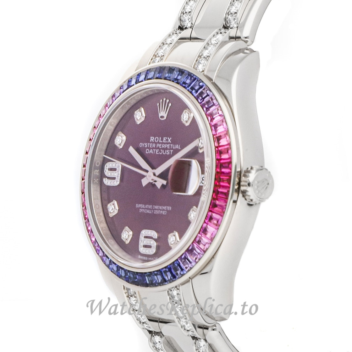 Replica Rolex Pearlmaster 86349SAFUBL 39MM Purple Dial Mens Watch - WatchesReplica.is