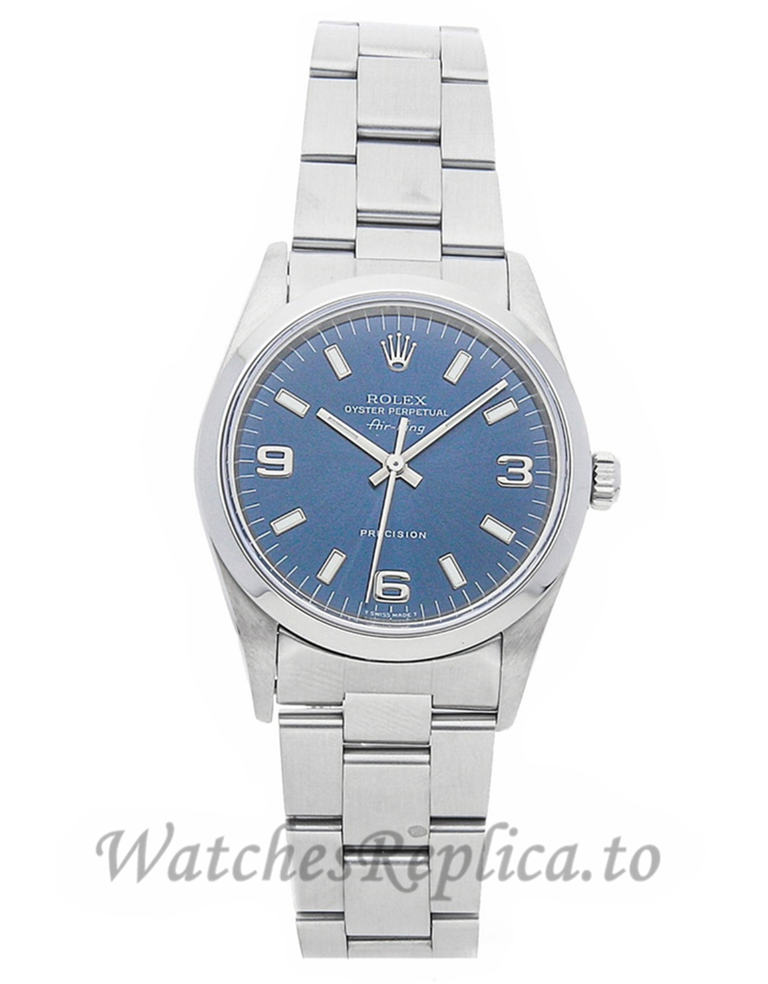 Rolex Repllica Air King Ladies Blue Dial 34mm 14000 - WatchesReplica.is