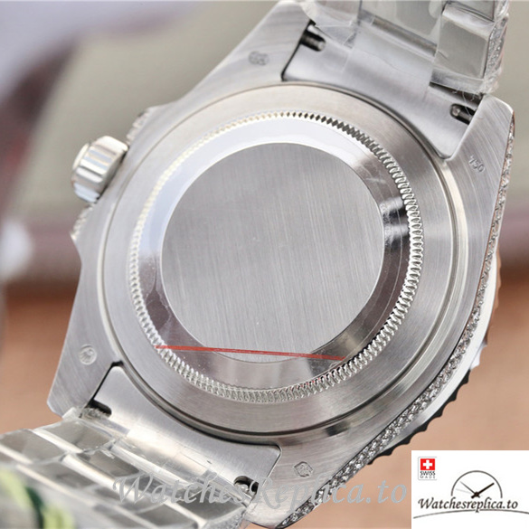 Swiss Rolex GMT-Master Replica 116769TBR-74779B White Gold and Diamonds strap 40MM - WatchesReplica.is