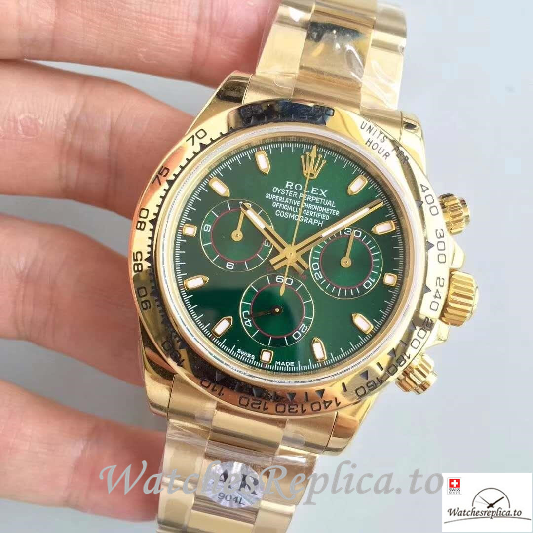 Swiss Rolex Daytona Cosmograph Replica 116508 Yellow Gold Strap 40MM - WatchesReplica.is