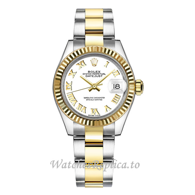 Replica Rolex Datejust m279173-0024 28MM Stainless steel strap Ladies Watch - WatchesReplica.is