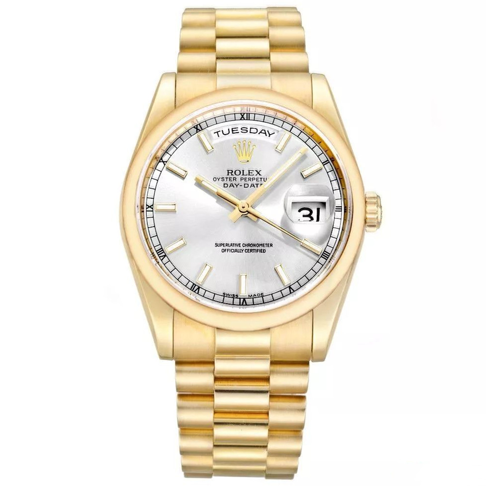 Rolex Replica Day-Date Gold Case 118208 - WatchesReplica.is