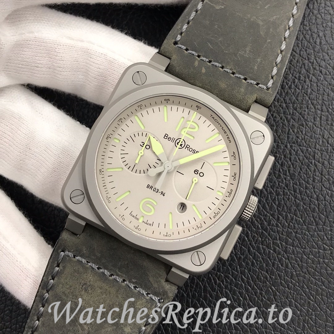 Bell Ross Replica BR 03 BR03-94 Leather strap 42MM - WatchesReplica.is