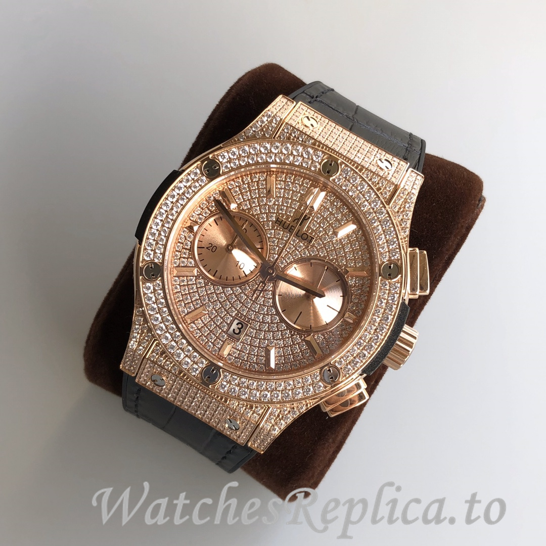 Hublot Replica Classic Fusion Gypsophila Chronograph Rubber strap 45MM - WatchesReplica.is