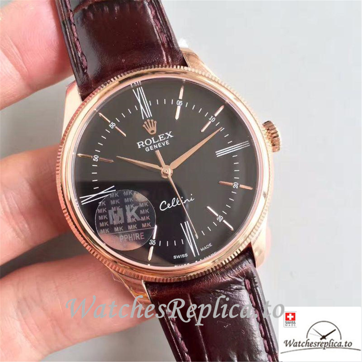 Swiss Rolex Cellini Replica 50505 Black Dial 39MM - WatchesReplica.is