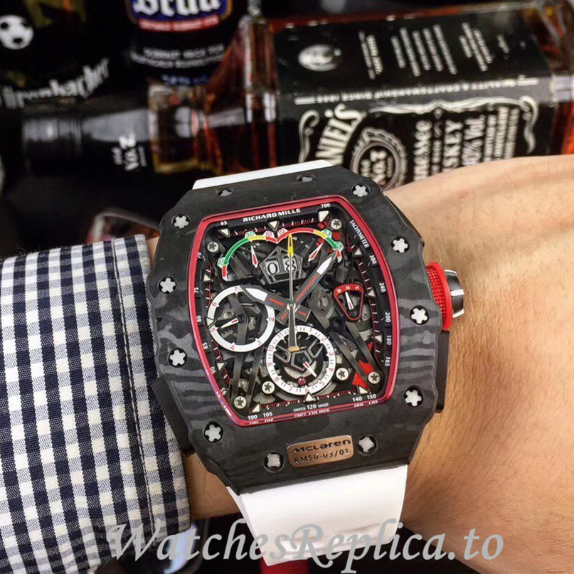 Richard Mille Replica RM011 Rubber strap 50MM - WatchesReplica.is