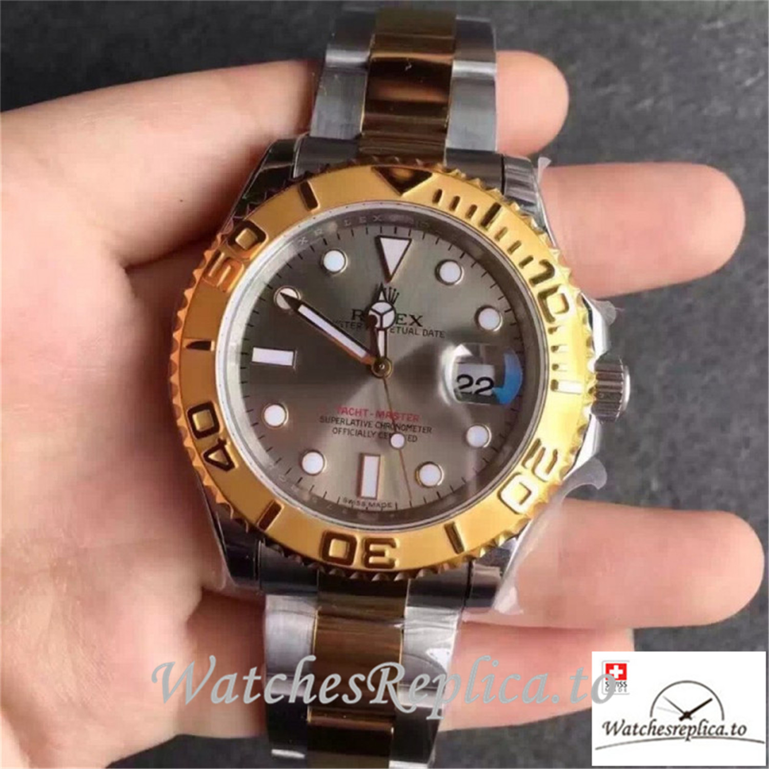 Swiss Rolex Yacht-Master Replica 116623 002 Yellow Gold Bezel 40MM - WatchesReplica.is