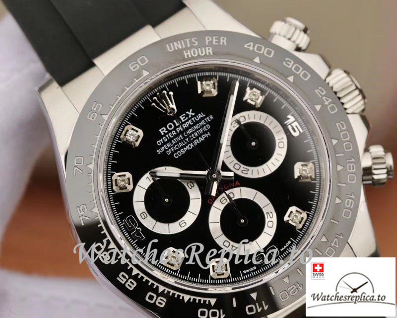 Swiss Rolex Daytona Cosmograph Replica 116519 Black Strap 40MM - WatchesReplica.is