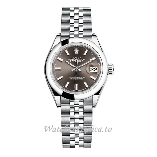 Replica Rolex Datejust m279160-0009 28MM Stainless steel strap Ladies Watch - WatchesReplica.is