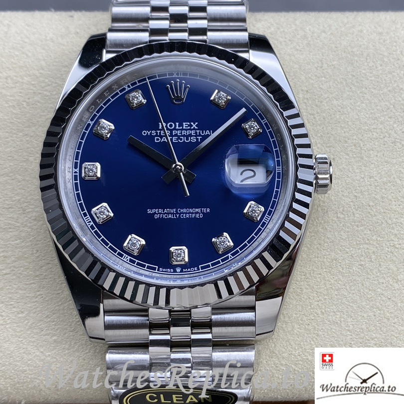 Swiss Rolex Datejust Replica 126334 Stainless steel strap 41MM Blue Dial - WatchesReplica.is