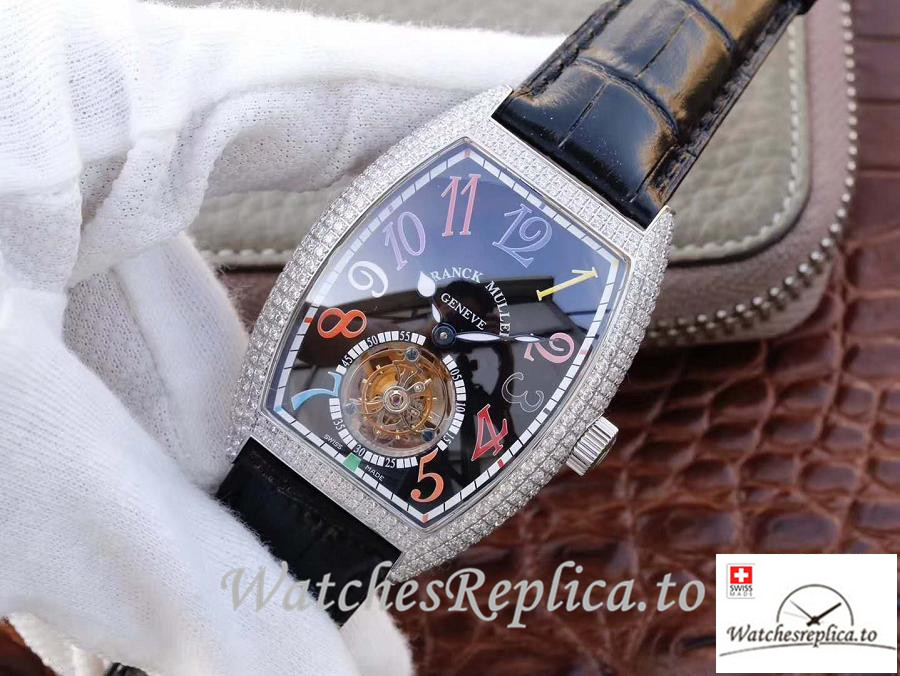 Swiss Franck Muller Crazy Color Dreams Tourbillon Replica Diamonds Bezel 39.5 MM×55.3 MM - WatchesReplica.is