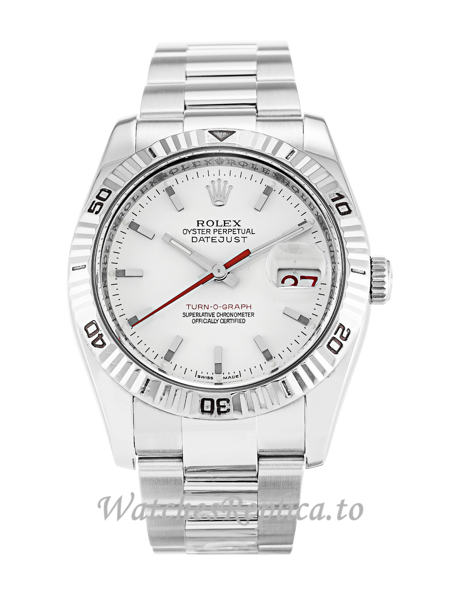 Rolex Turn O Graph White Dial 116264 - WatchesReplica.is