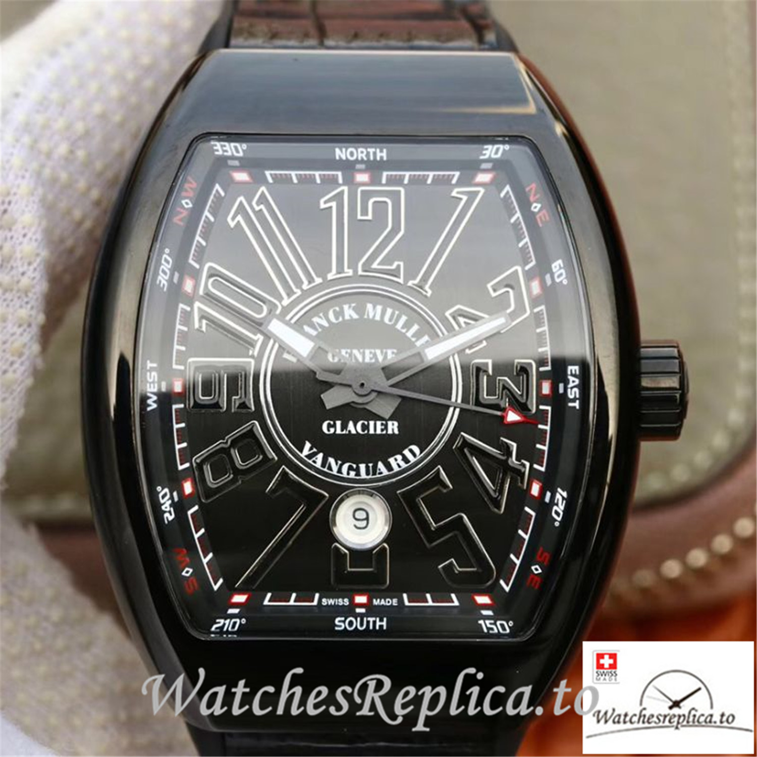 Swiss Franck Muller Vanguard Replica V45-05 Black Strap 45MM - WatchesReplica.is