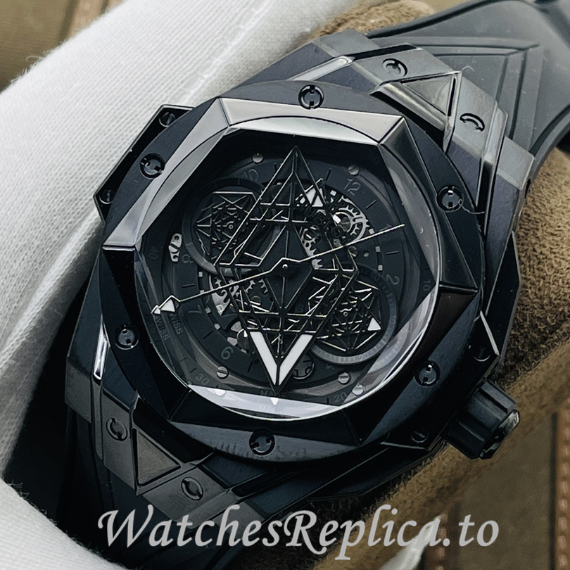Hublot Replica Big Bang Sang Bleu II Rubber strap 45MM - WatchesReplica.is
