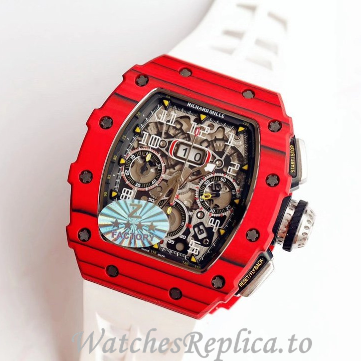 Richard Mille Replica RM011 Rubber strap 50MM - WatchesReplica.is