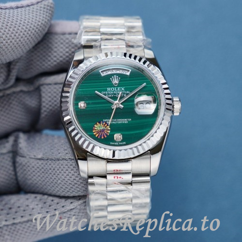 Swiss Rolex Day Date Replica 128238 Stainless steel strap 36MM - WatchesReplica.is