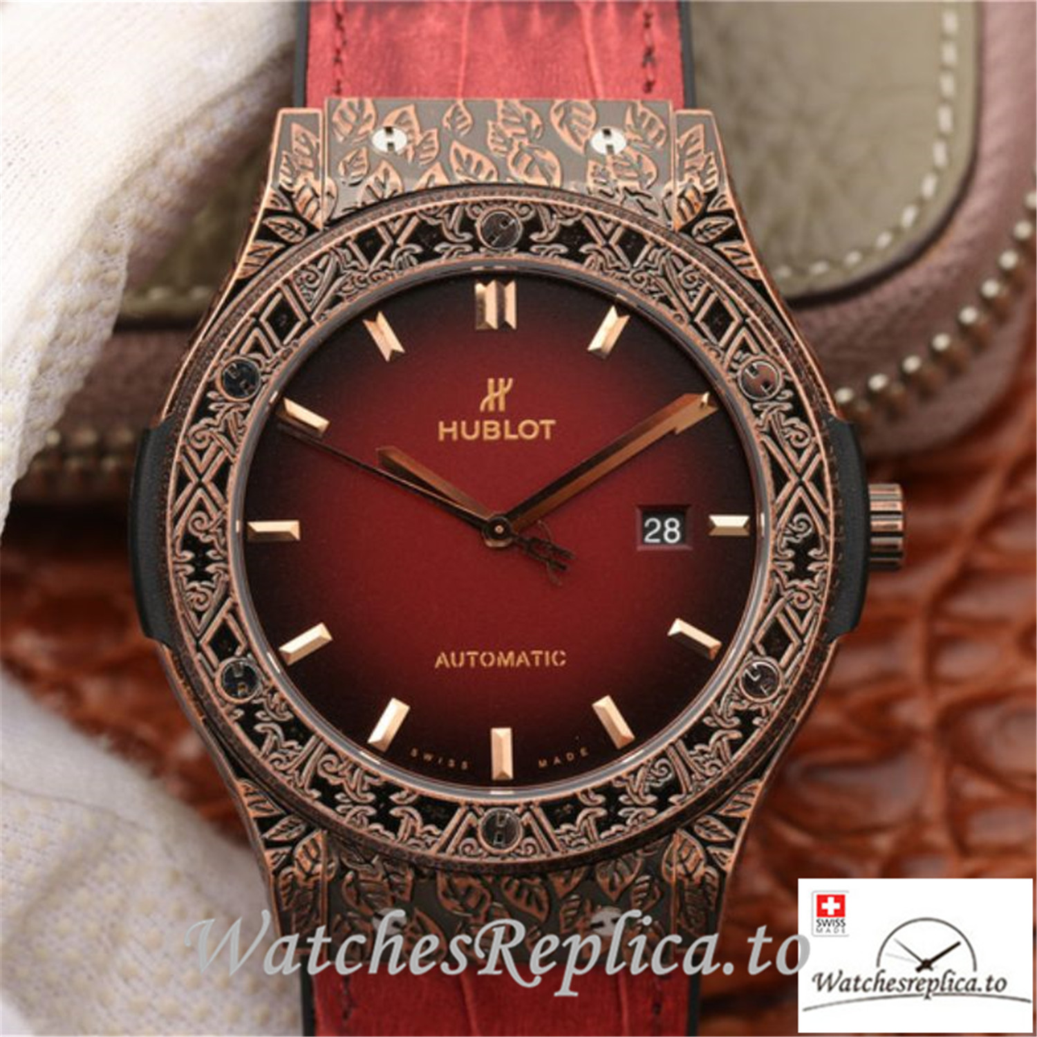 Swiss Hublot Classic Fusion Arturo Fuente Limited Edition Replica 511.OX.6670.LR.OPX17 Red Strap 45M - WatchesReplica.is
